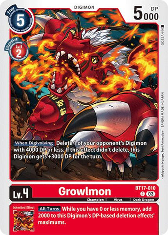 Growlmon [BT17-010] [Secret Crisis] - Destination Retro