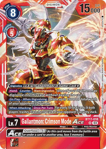 Gallantmon: Crimson Mode ACE [BT17-018] [Secret Crisis] - Destination Retro