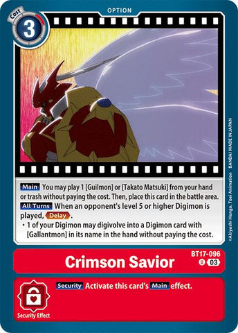 Crimson Savior [BT17-096] [Secret Crisis] - Destination Retro