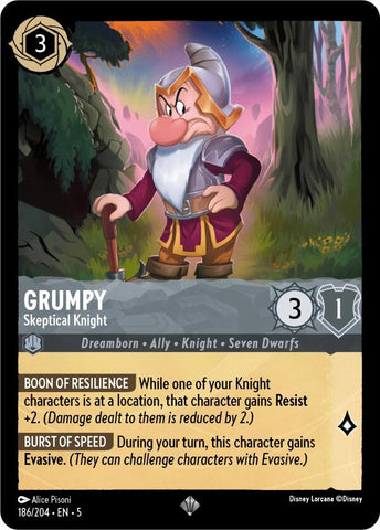 Grumpy - Skeptical Knight (186/204) [Shimmering Skies] - Destination Retro