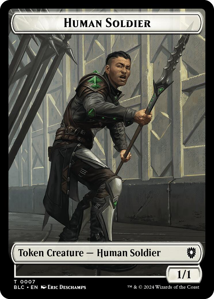 Human Soldier // Wolf (035) Double-Sided Token [Bloomburrow Commander Tokens] - Destination Retro