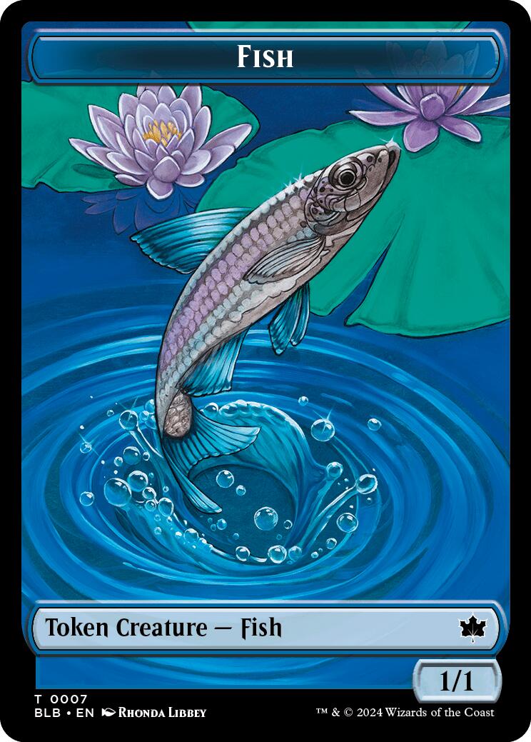 Bird (011) // Fish Double-Sided Token [Bloomburrow Commander Tokens] - Destination Retro