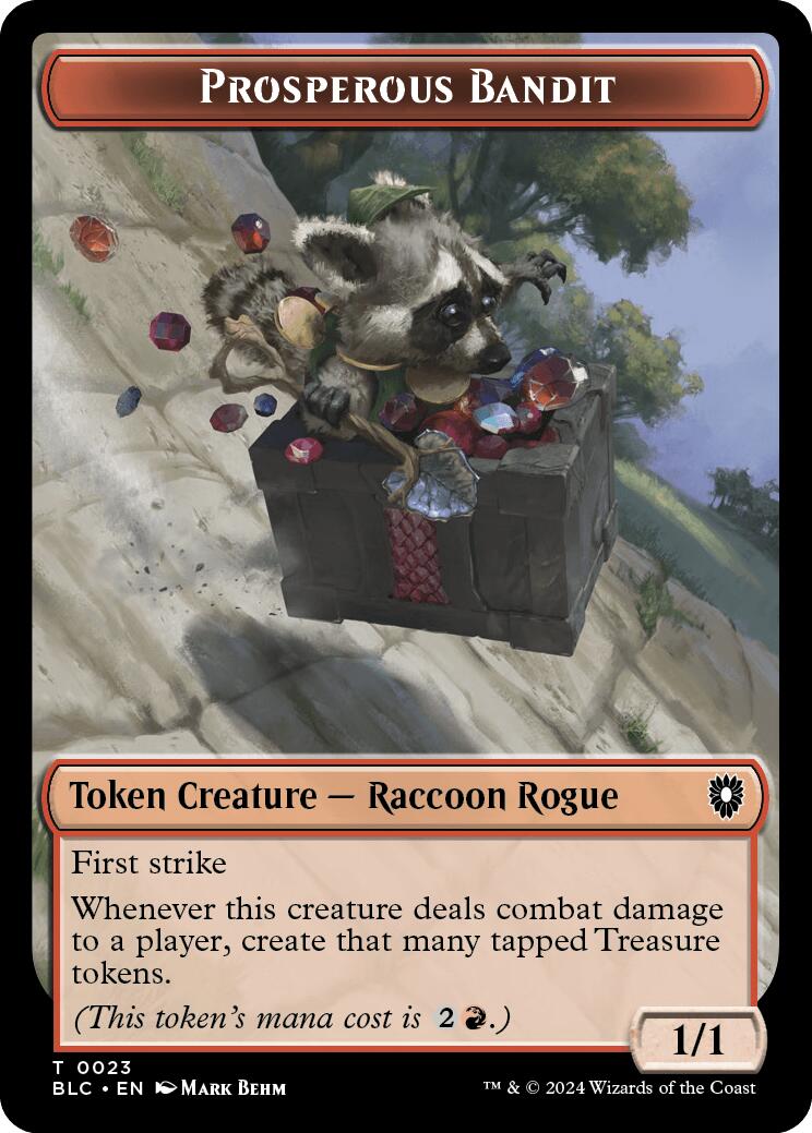 Prosperous Bandit // Treasure Double-Sided Token [Bloomburrow Commander Tokens] - Destination Retro