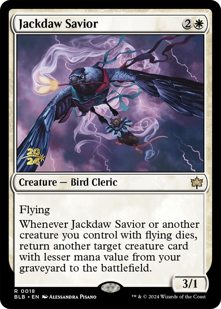 Jackdaw Savior [Bloomburrow Prerelease Promos] - Destination Retro