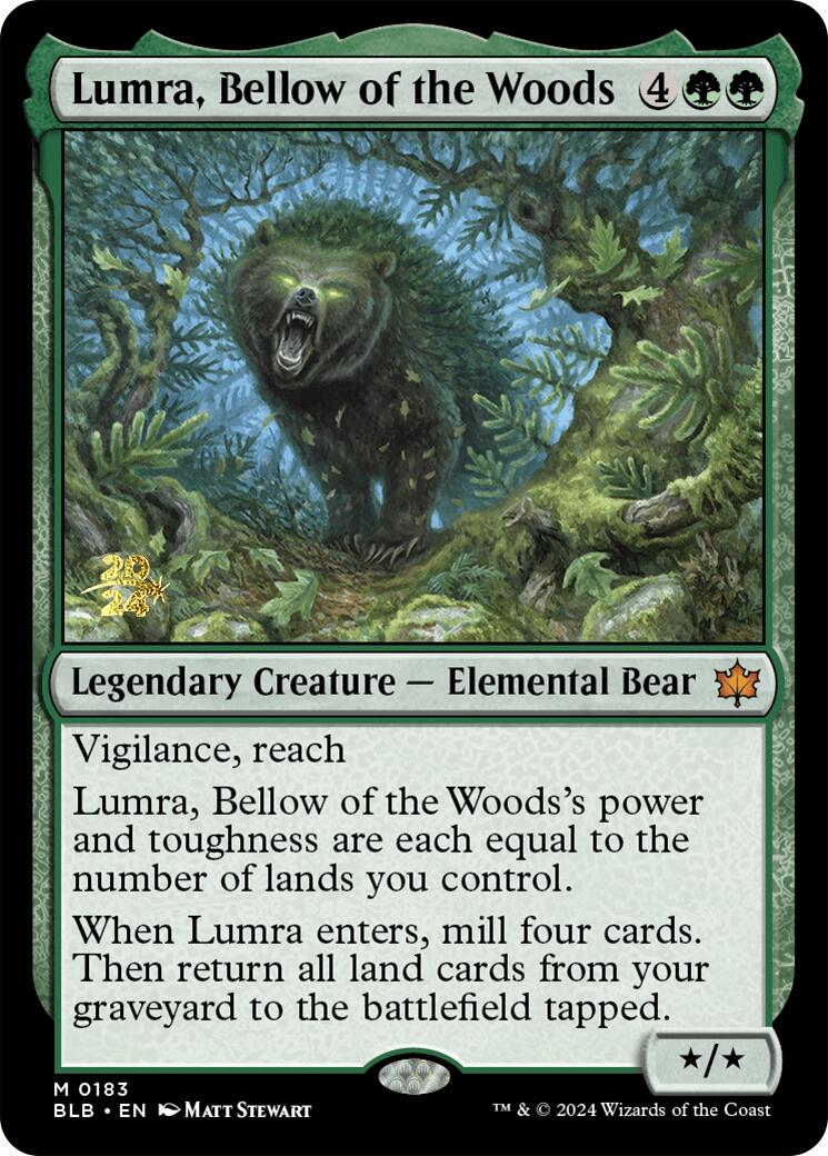 Lumra, Bellow of the Woods [Bloomburrow Prerelease Promos] - Destination Retro