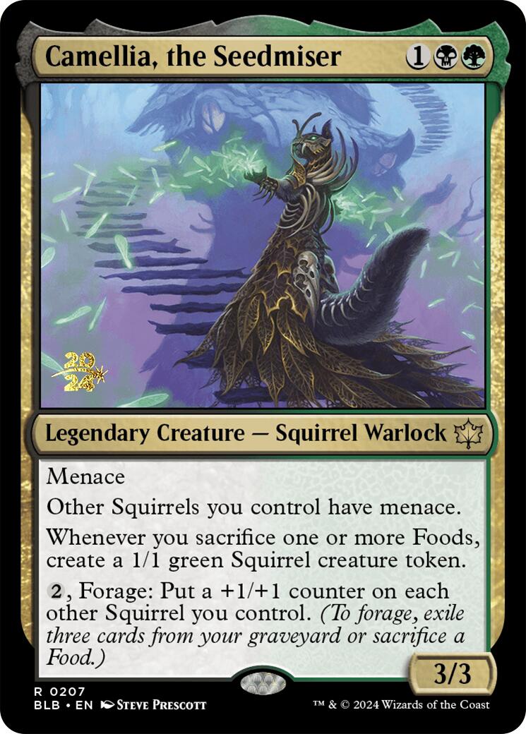 Camellia, the Seedmiser [Bloomburrow Prerelease Promos] - Destination Retro