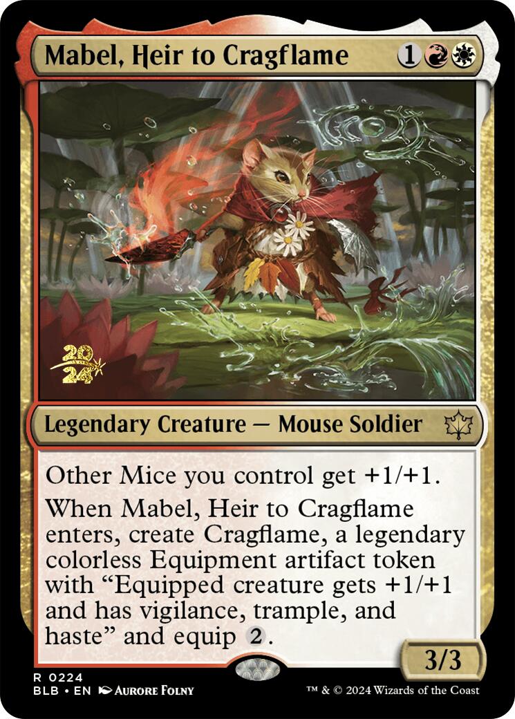 Mabel, Heir to Cragflame [Bloomburrow Prerelease Promos] - Destination Retro