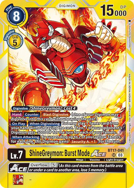 ShineGreymon: Burst Mode ACE [BT17-041] [Secret Crisis] - Destination Retro