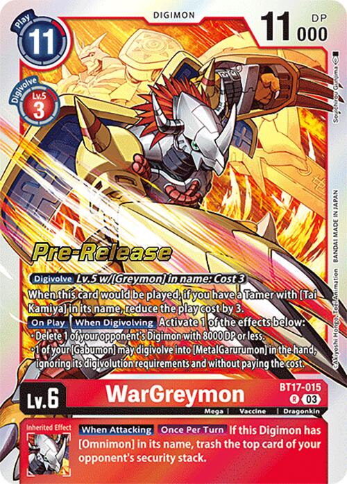 WarGreymon [BT17-015] [Secret Crisis Pre-Release Cards] - Destination Retro
