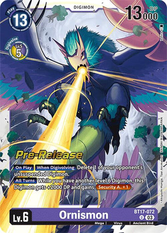 Ornismon [BT17-072] [Secret Crisis Pre-Release Cards] - Destination Retro