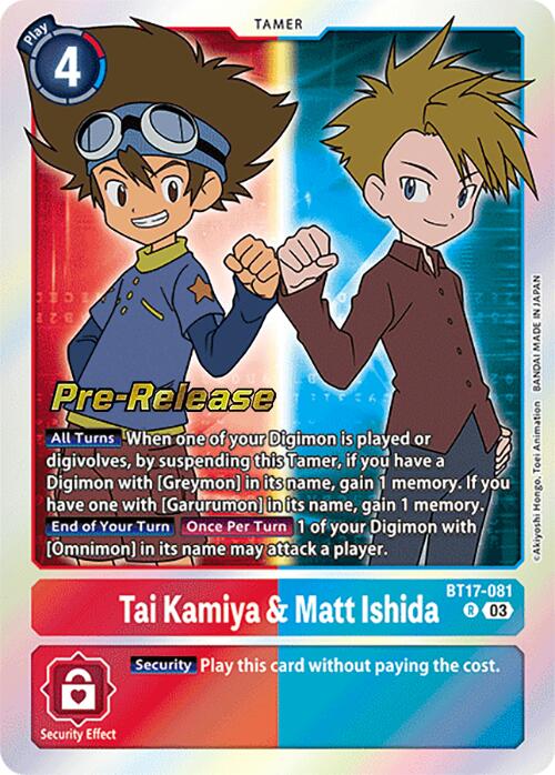 Tai Kamiya & Matt Ishida [BT17-081] [Secret Crisis Pre-Release Cards] - Destination Retro