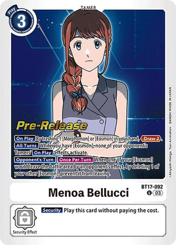 Menoa Bellucci [BT17-092] [Secret Crisis Pre-Release Cards] - Destination Retro