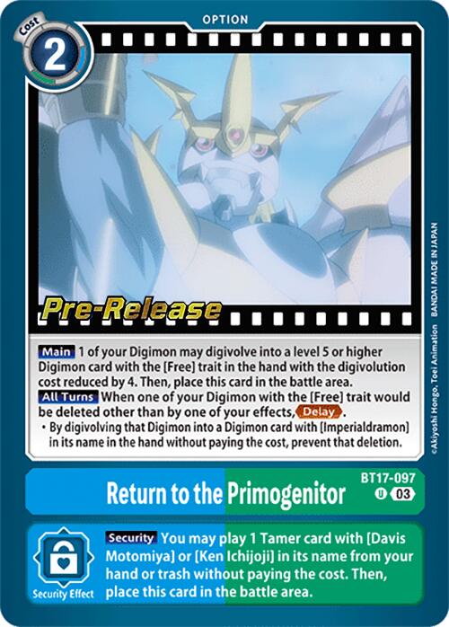 Return to the Primogenitor [BT17-097] [Secret Crisis Pre-Release Cards] - Destination Retro