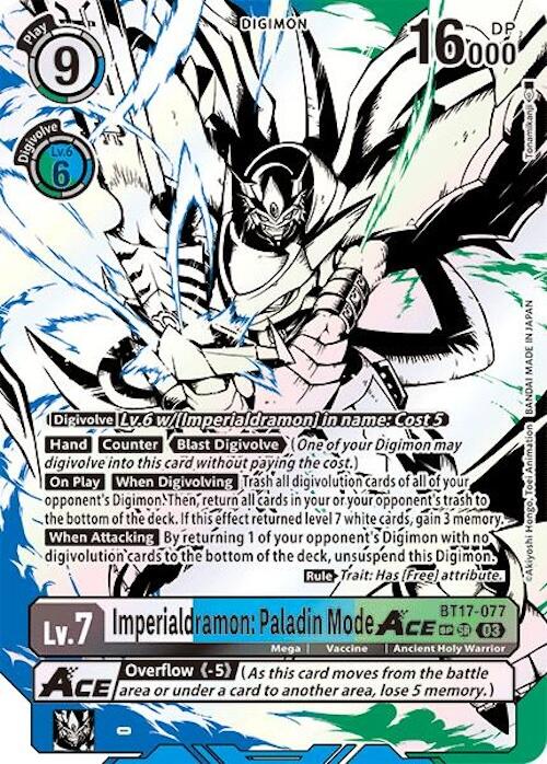 Imperialdramon: Paladin Mode ACE [BT17-077] (Textured) [Secret Crisis] - Destination Retro