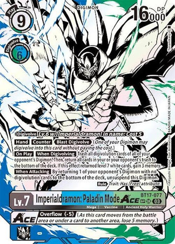 Imperialdramon: Paladin Mode ACE [BT17-077] (Textured) [Secret Crisis] - Destination Retro