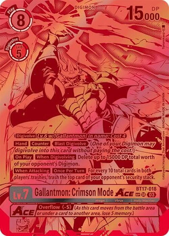 Gallantmon: Crimson Mode ACE [BT17-018] (Textured) [Secret Crisis] - Destination Retro