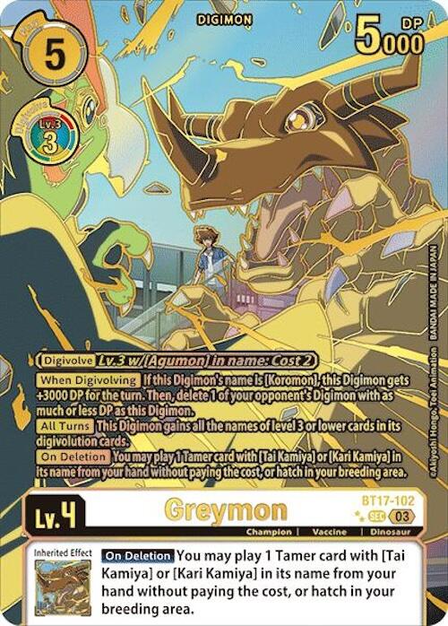 Greymon [BT17-102] (Right) (Textured) [Secret Crisis] - Destination Retro