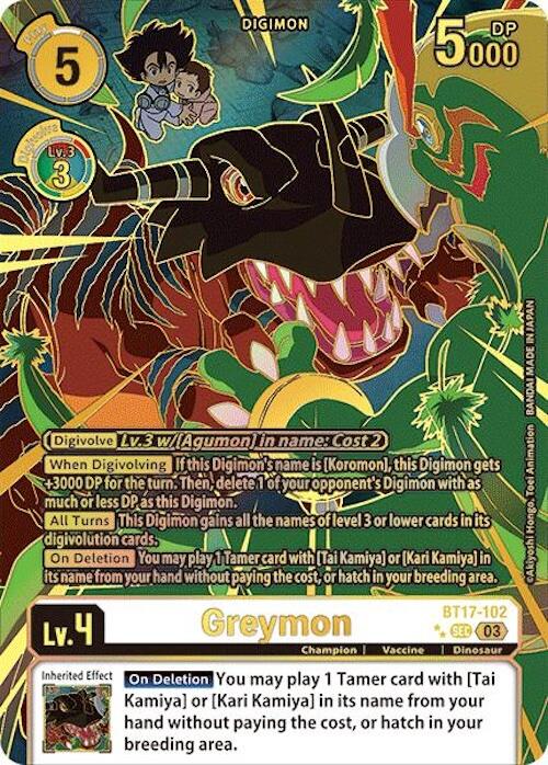 Greymon [BT17-102] (Left) (Textured) [Secret Crisis] - Destination Retro