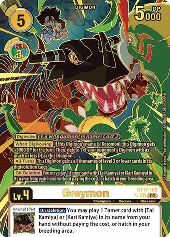 Greymon [BT17-102] (Left) (Textured) [Secret Crisis] - Destination Retro