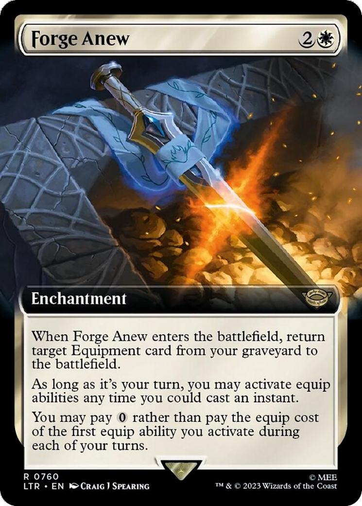 Forge Anew (Extended Art) (Surge Foil) [The Lord of the Rings: Tales of Middle-Earth] - Destination Retro