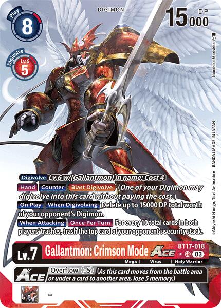 Gallantmon: Crimson Mode ACE [BT17-018] (Alternate Art) [Secret Crisis] - Destination Retro