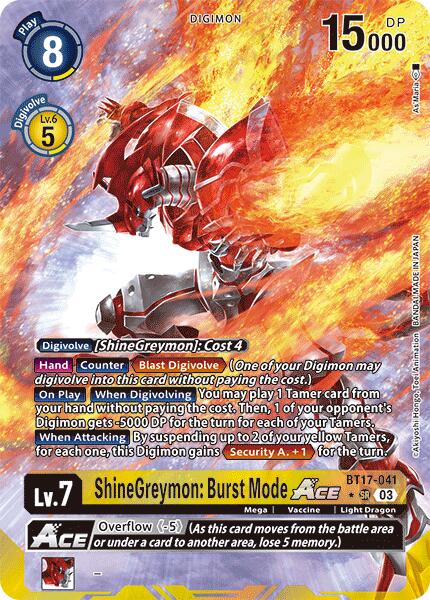 ShineGreymon: Burst Mode ACE [BT17-041] (Alternate Art) [Secret Crisis] - Destination Retro