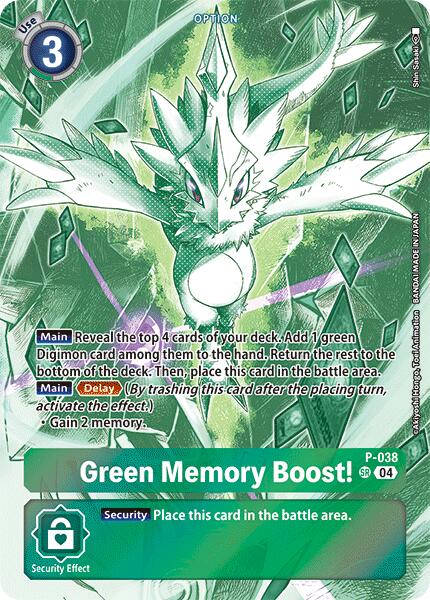 Green Memory Boost! [P-038] (Starter Deck 18 Exclusive) [Starter Deck: Guardian Vortex Promos] - Destination Retro
