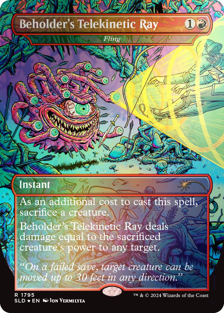 Beholder's Telekinetic Ray - Fling (Rainbow Foil) [Secret Lair Drop Series] - Destination Retro