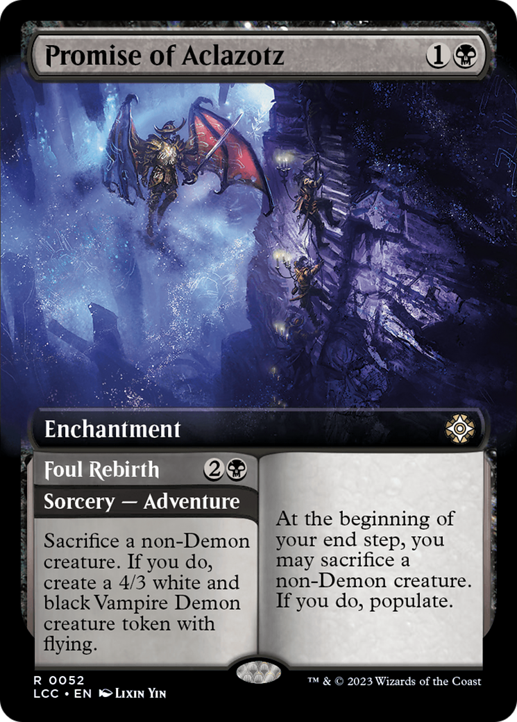Promise of Aclazotz // Foul Rebirth (Extended Art) [The Lost Caverns of Ixalan Commander] - Destination Retro