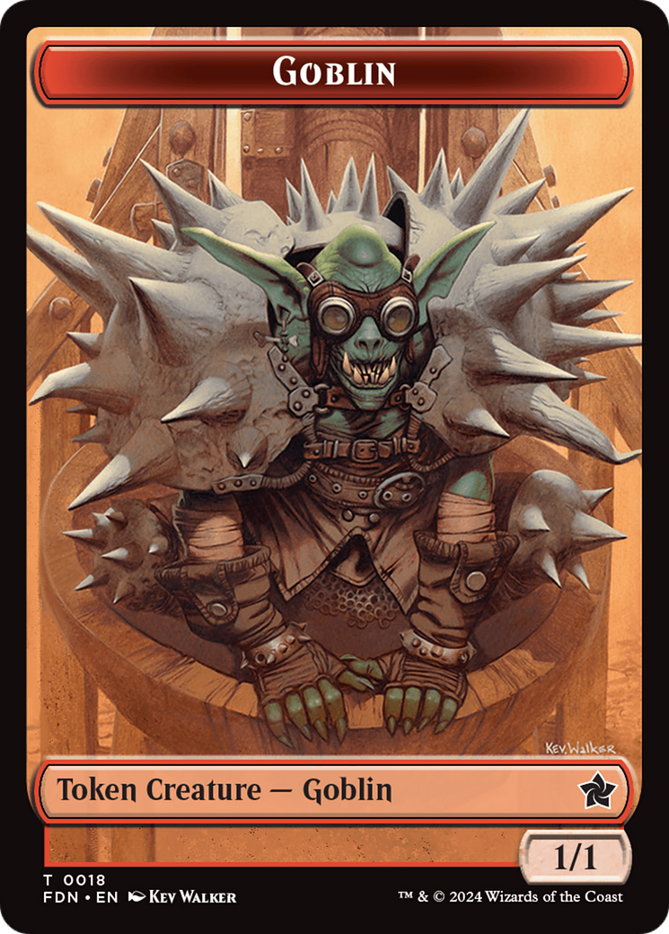 Goblin // Treasure Double-Sided Token [Foundations Tokens] - Destination Retro