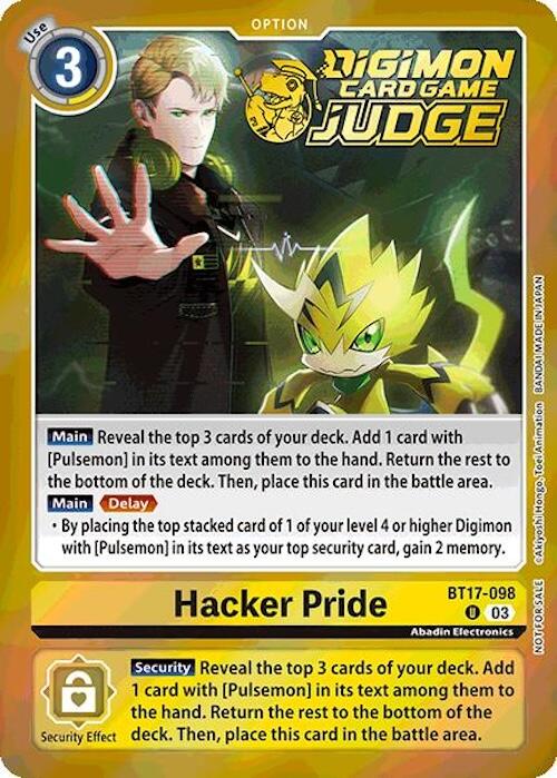 Hacker Pride [BT17-098] (Judge Pack 6) [Secret Crisis] - Destination Retro