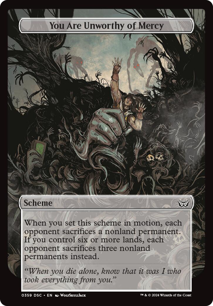 You Are Unworthy of Mercy (Full Art) [Duskmourn: Archenemy] - Destination Retro