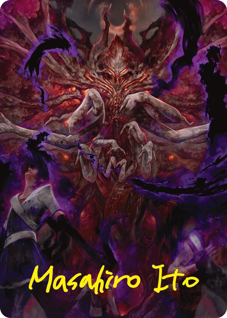 Damnation Art Card (Gold-Stamped Signature) [Duskmourn: House of Horror Art Series] - Destination Retro
