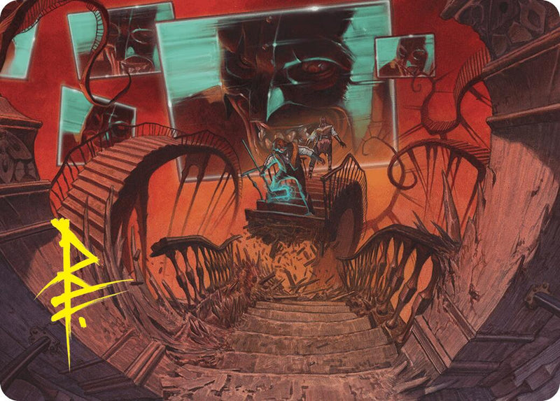 Let's Play a Game Art Card (Gold-Stamped Signature) [Duskmourn: House of Horror Art Series] - Destination Retro
