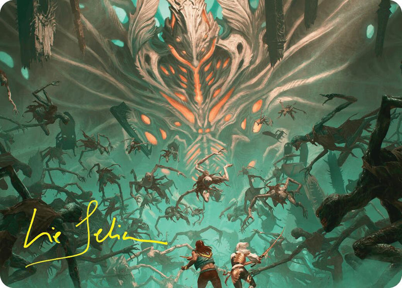 Valgavoth's Onslaught Art Card (Gold-Stamped Signature) [Duskmourn: House of Horror Art Series] - Destination Retro