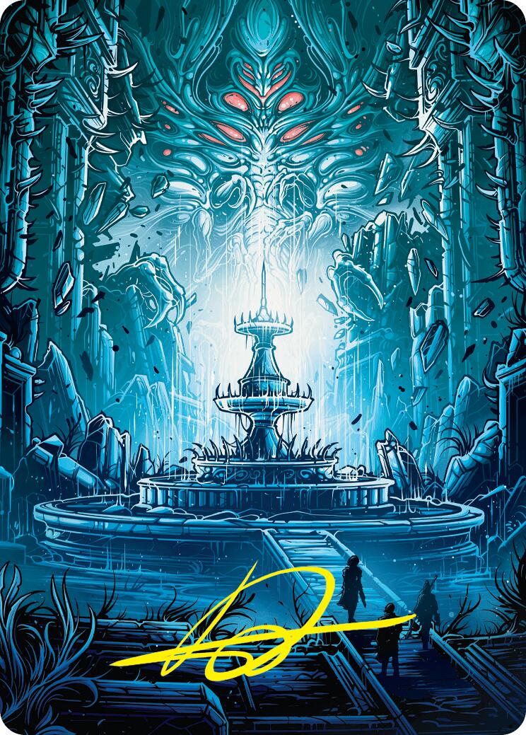 Island Art Card (Gold-Stamped Signature) [Duskmourn: House of Horror Art Series] - Destination Retro