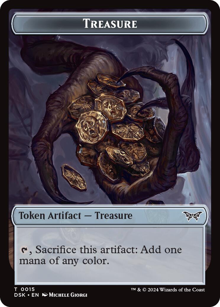 Angel // Treasure Double-Sided Token [Duskmourn: House of Horror Commander Tokens] - Destination Retro