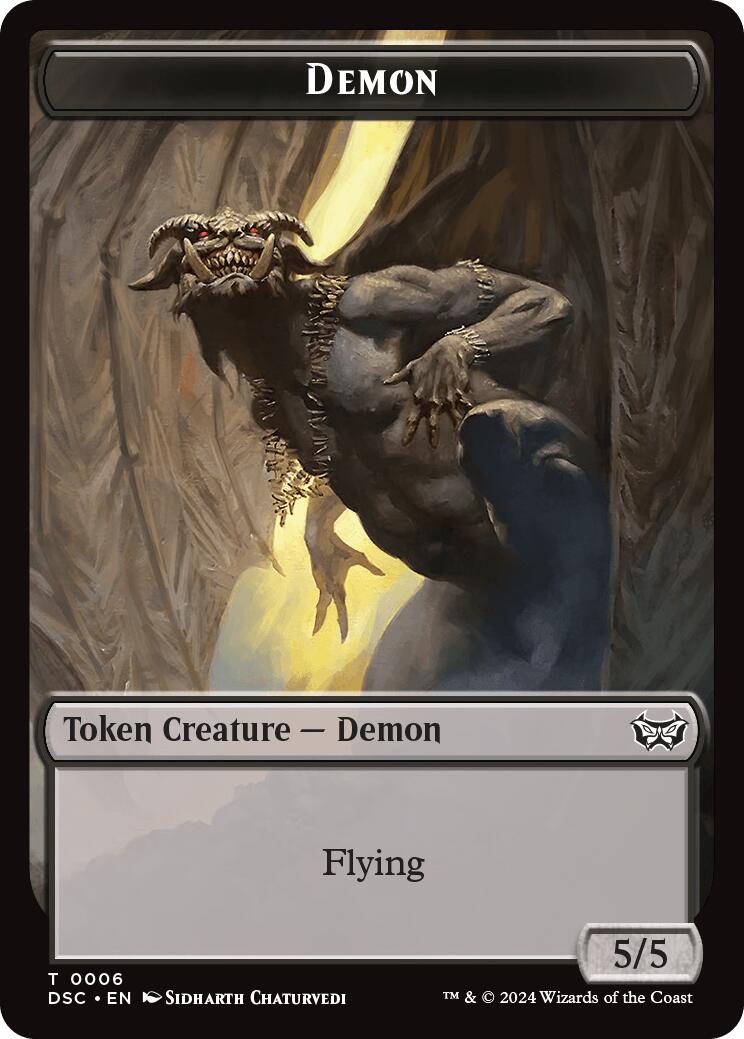 Demon // Bird Double-Sided Token [Duskmourn: House of Horror Commander Tokens] - Destination Retro