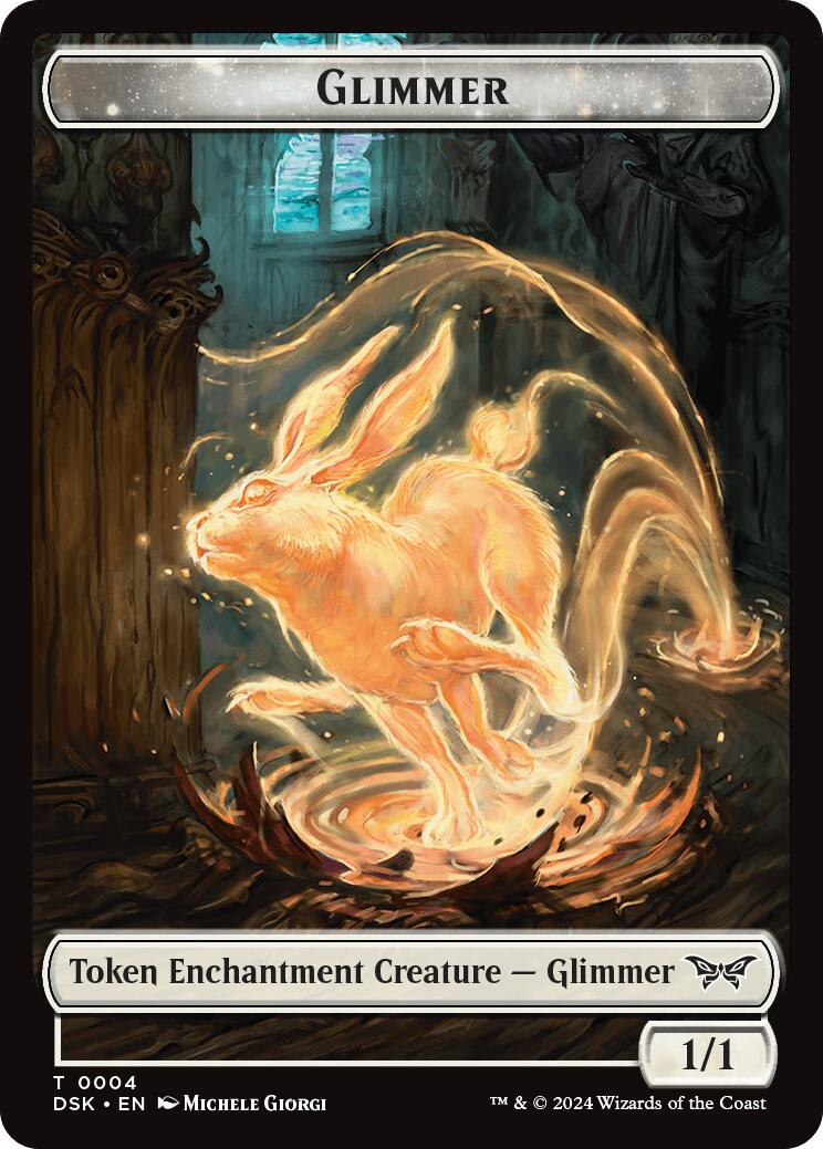 Glimmer // Scarecrow Double-Sided Token [Duskmourn: House of Horror Commander Tokens] - Destination Retro