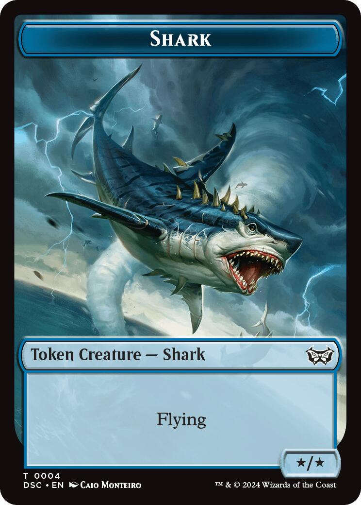 Shark // Copy Double-Sided Token [Duskmourn: House of Horror Commander Tokens] - Destination Retro