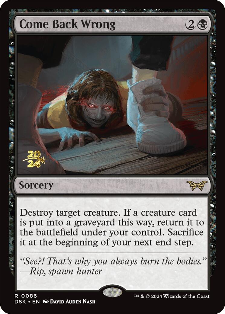 Come Back Wrong (0086) [Duskmourn: House of Horror Prerelease Promos] - Destination Retro