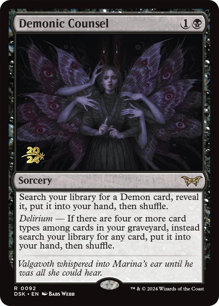 Demonic Counsel [Duskmourn: House of Horror Prerelease Promos] - Destination Retro