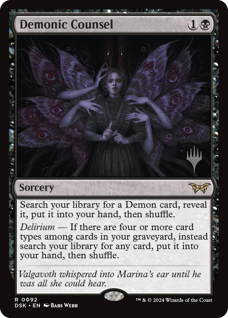 Demonic Counsel (Promo Pack) [Duskmourn: House of Horror Promos] - Destination Retro