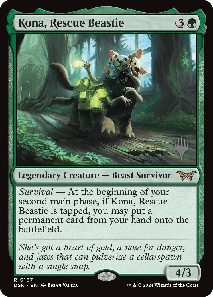 Kona, Rescue Beastie (0187) (Promo Pack) [Duskmourn: House of Horror Promos] - Destination Retro
