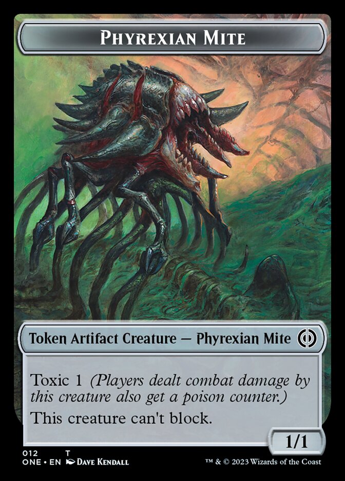 Rebel // Phyrexian Mite (012) Double-Sided Token [Phyrexia: All Will Be One Tokens] - Destination Retro