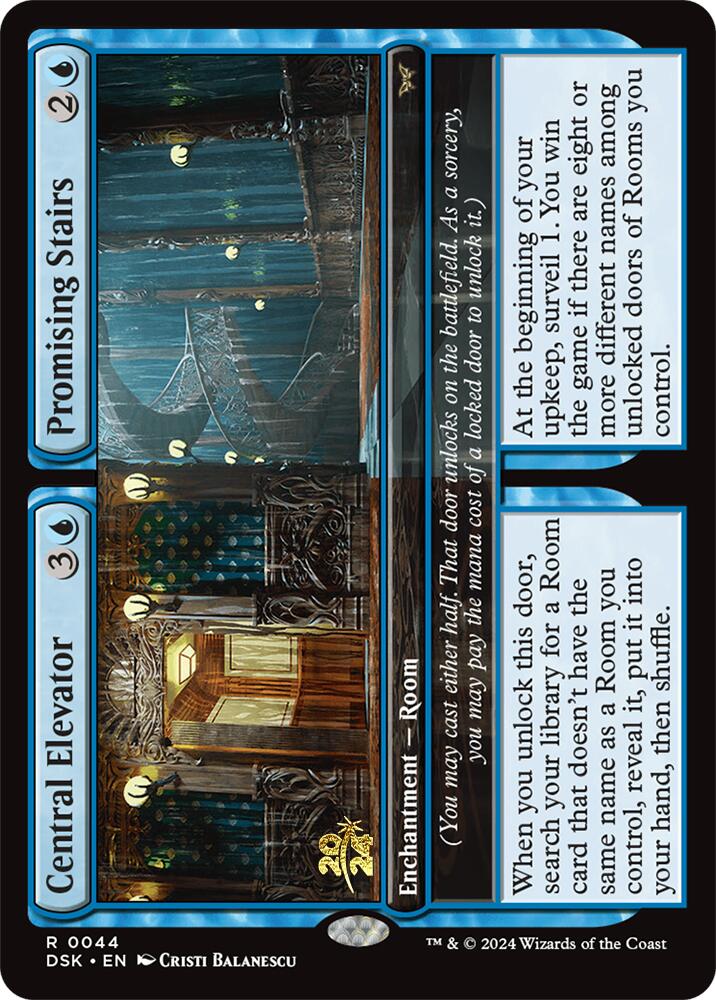 Central Elevator // Promising Stairs [Duskmourn: House of Horror Prerelease Promos] - Destination Retro