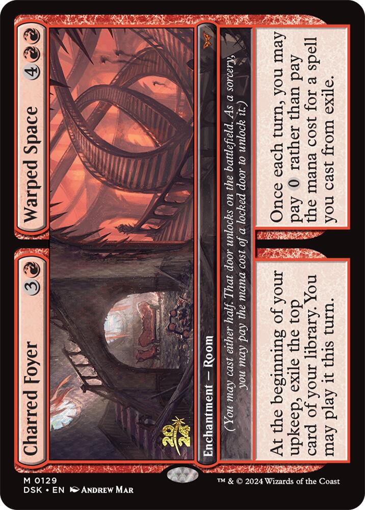 Charred Foyer // Warped Space [Duskmourn: House of Horror Prerelease Promos] - Destination Retro