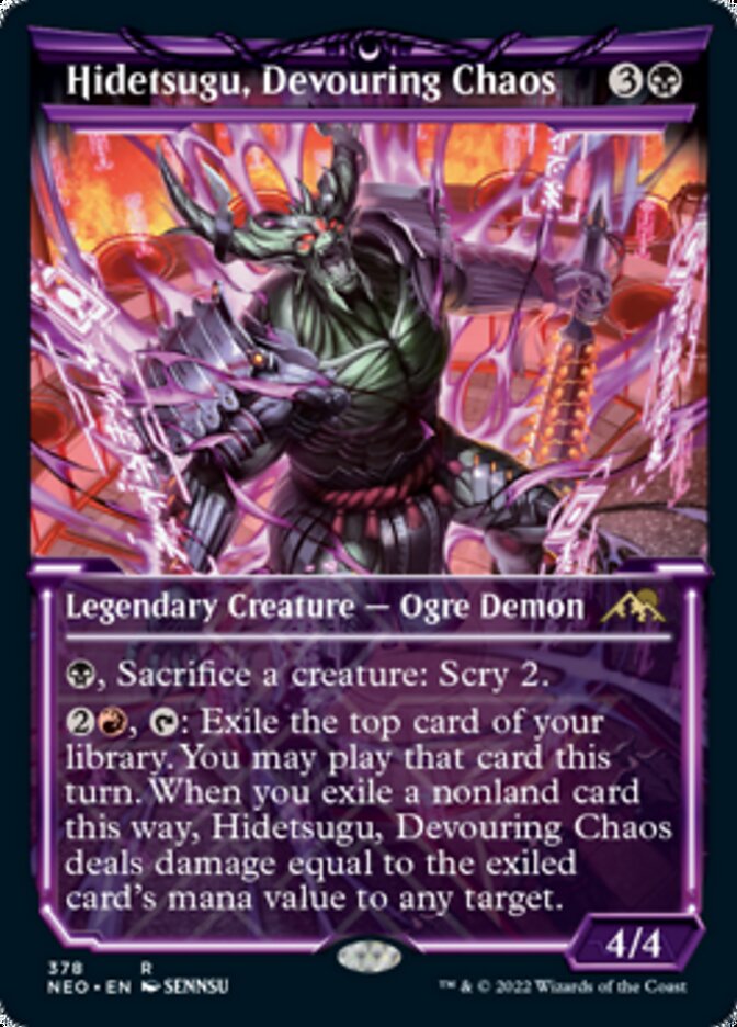 Hidetsugu, Devouring Chaos (Showcase Soft Glow) [Kamigawa: Neon Dynasty] - Destination Retro
