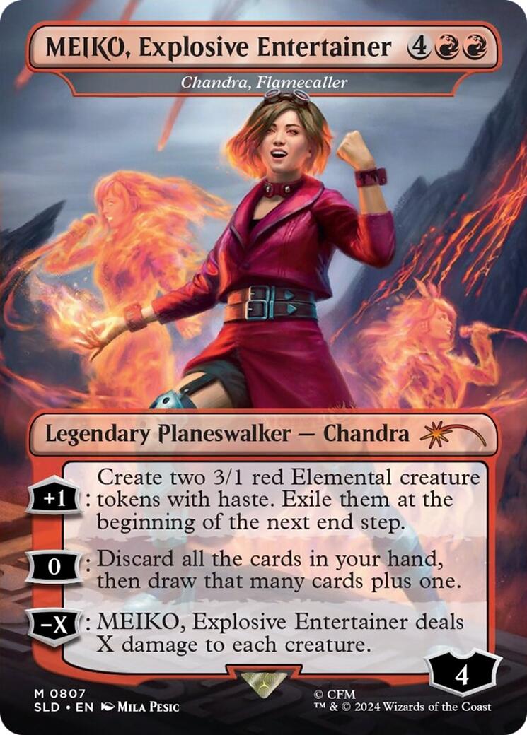 MEIKO, Explosive Entertainer - Chandra, Flamecaller (Rainbow Foil) (Japanese) [Secret Lair Drop Series] - Destination Retro