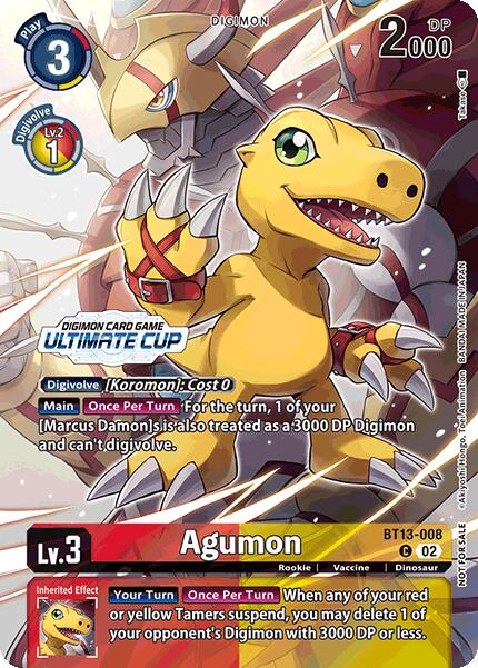Agumon [BT13-008] (Ultimate Cup 2024) [Versus Royal Knights Booster] - Destination Retro